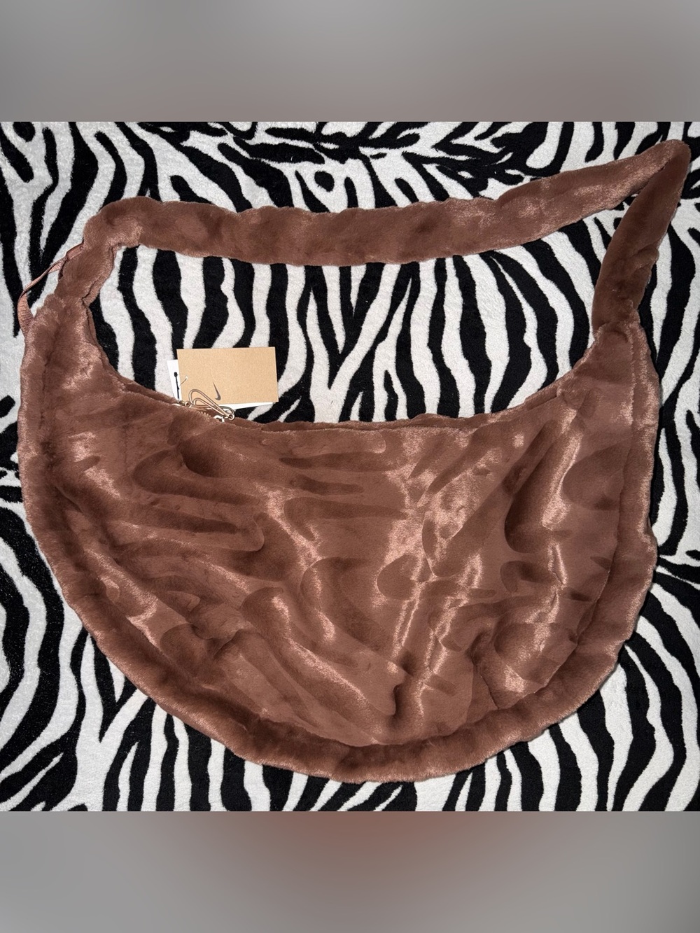 Brown Nike Faux Fur Bag